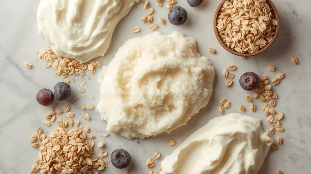 🌸 The Ultimate Skincare Routine: Achieve Clear, Radiant, and Healthy Skin Naturally flatlay of oatmeal & yogurt exfoliating scrub